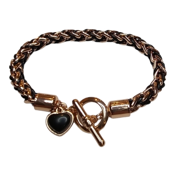 Divine Love Heart Charm Rose Gold Plated with Toggle Bar - Picture 1 of 11